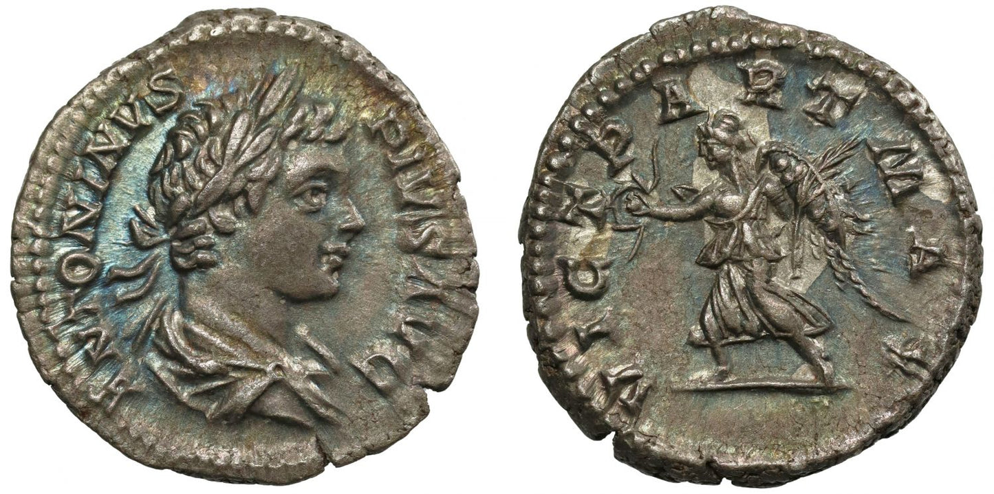 Caracalla, Silver Denarius, Victory in Parthia.