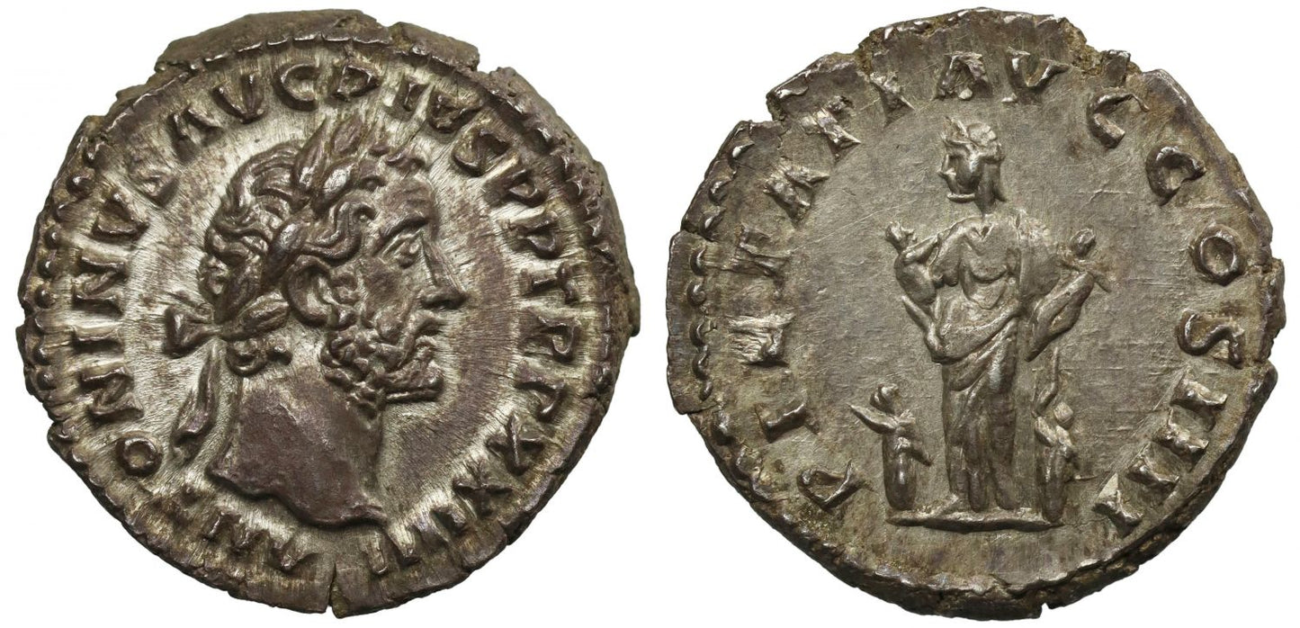 Antoninius Pius, Silver Denarius, Pietas.