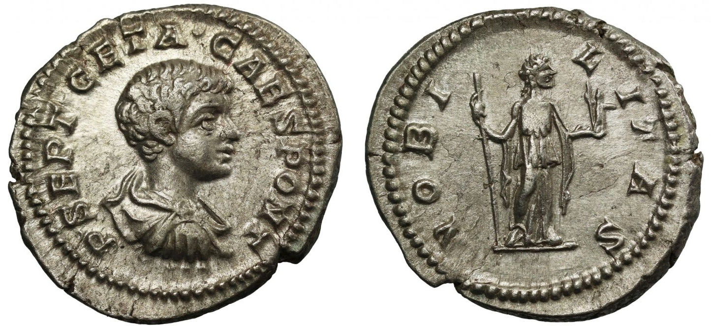 Geta, Silver Denarius, Nobilitas.