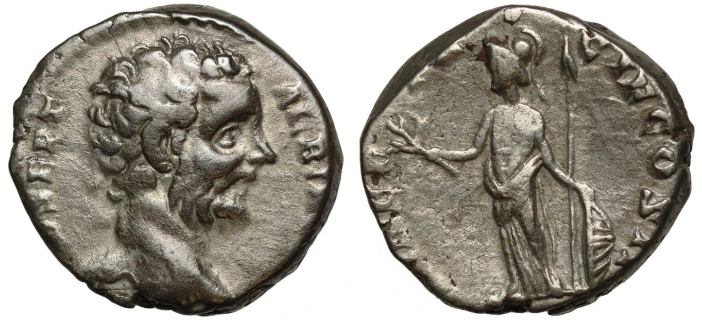 Romano-British Interest, Clodius Albinus, Caesar and Former Governor of Britain, Silver Denarius, Minerva.