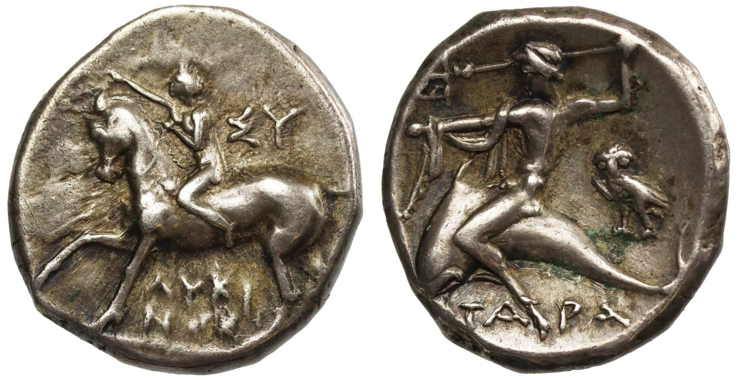 Calabria, Tarentum, silver Nomos, c. 275-235 BC