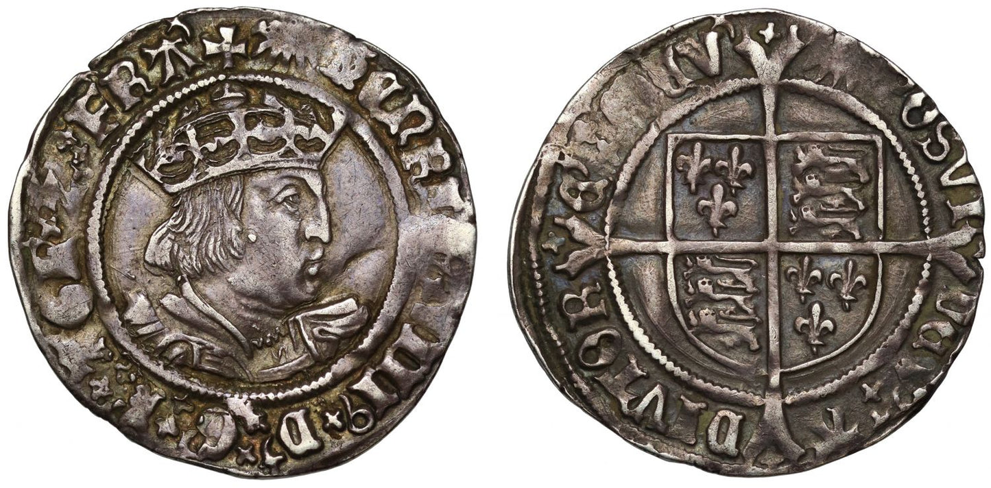 Henry VIII Groat, 2nd coinage, Tower mint, mm sunburst for birth of Edward VI
