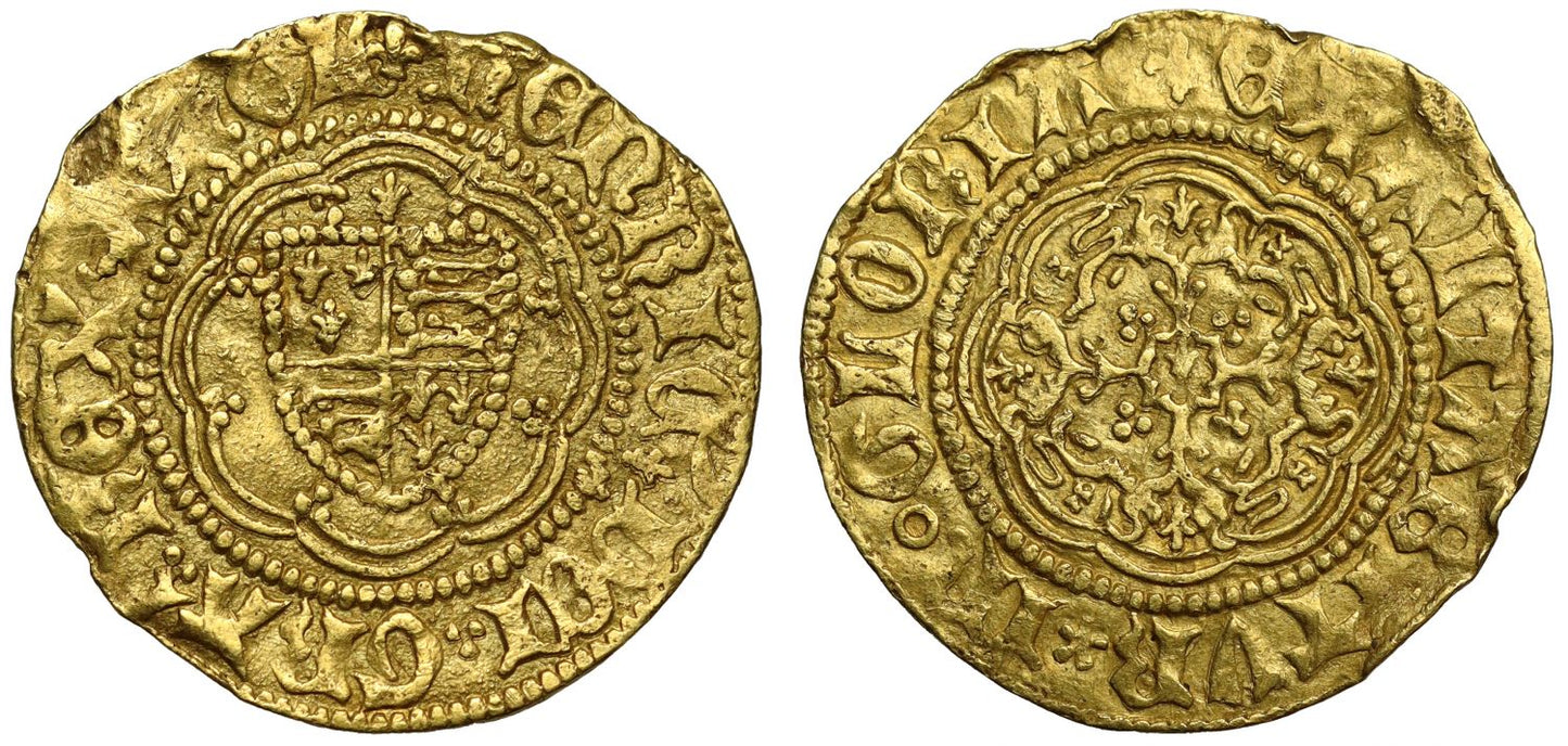 Henry VI Quarter-Noble, Calais Mint, mint mark small lis very rare