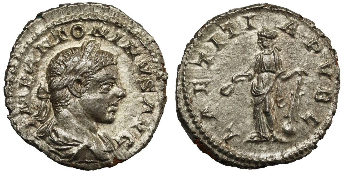 Elagabalus, Silver Denarius, Laetitia.