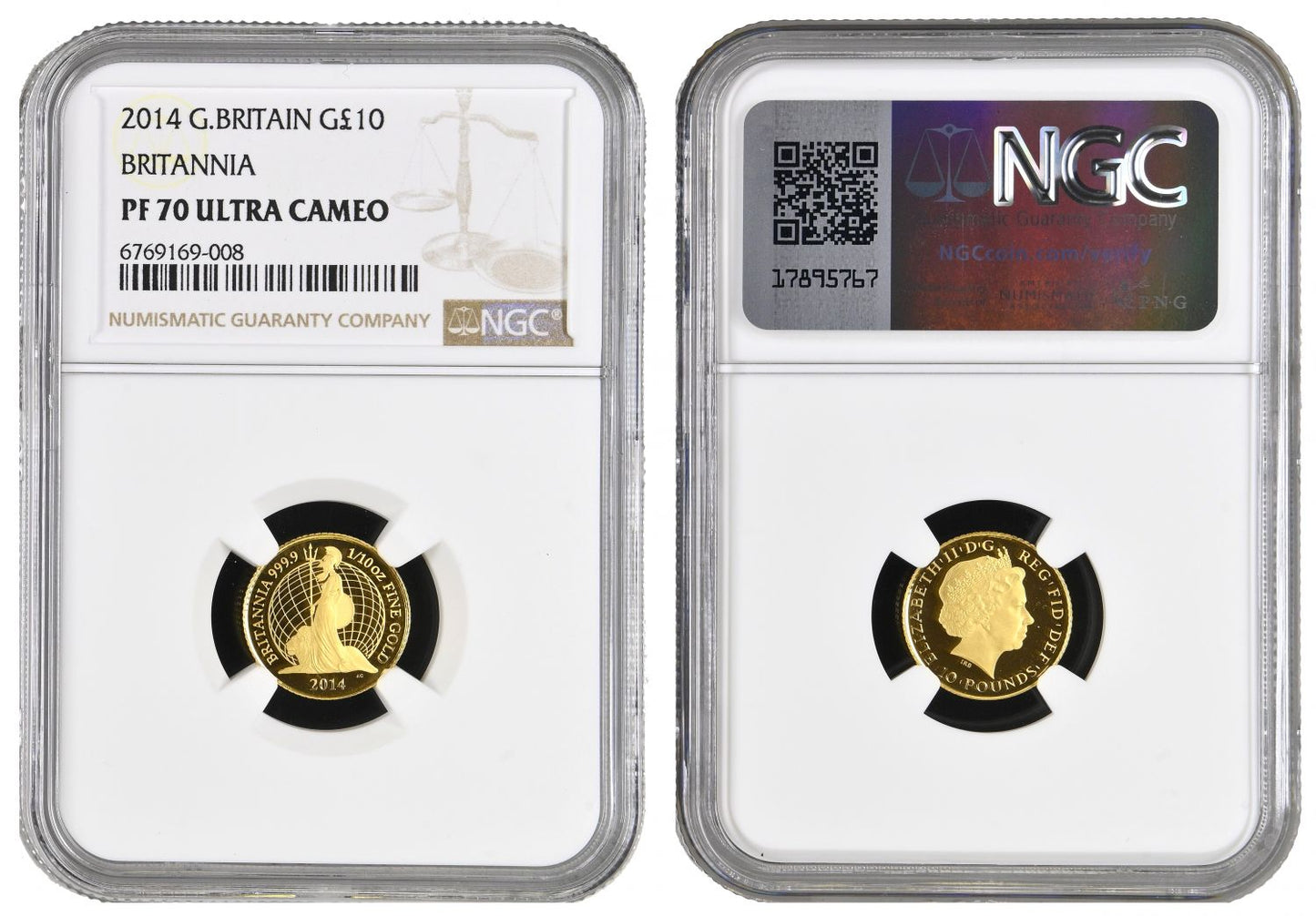 Elizabeth II 2014 proof £10 Britannia PF70 UC