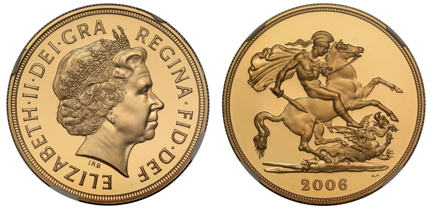 Elizabeth II 2006 proof Five-Pounds PF70 UCAM