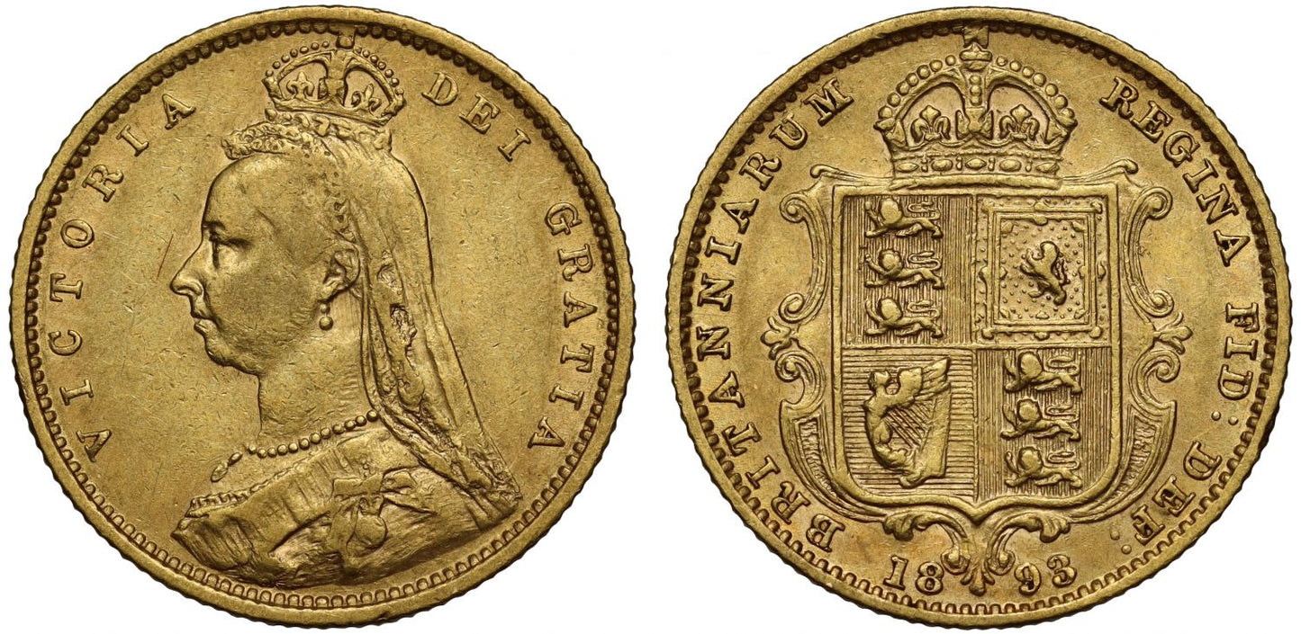 Victoria 1893 Half-Sovereign London mint, DISH L518