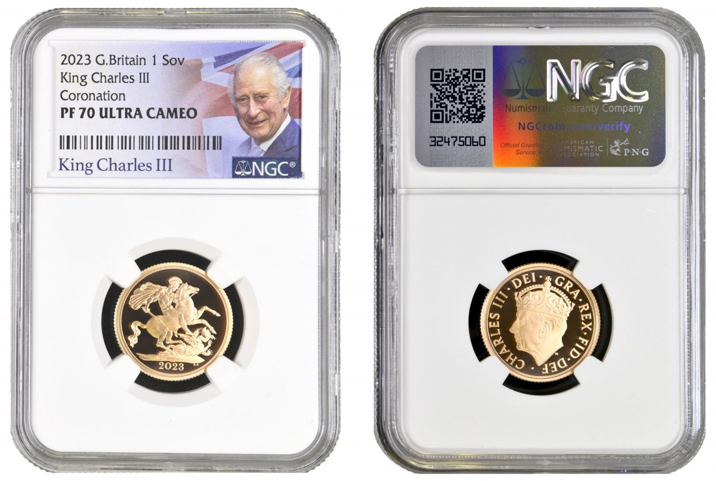 * Charles III 2023 PF70 UCAM Coronation Sovereign