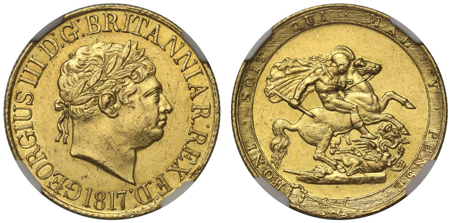 George III 1817 Sovereign, first year of issue MS61