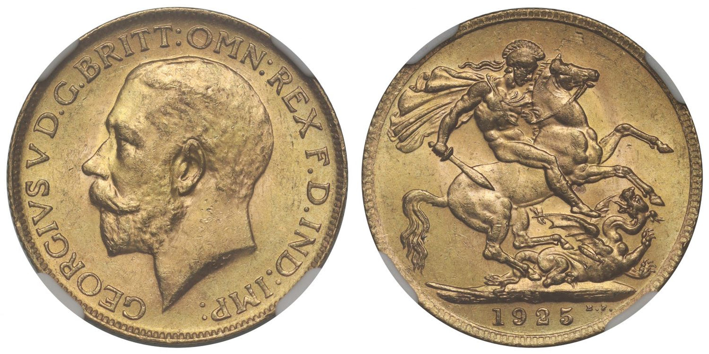 George V 1925-SA Sovereign NGC MS64 Pretoria, South Africa mint