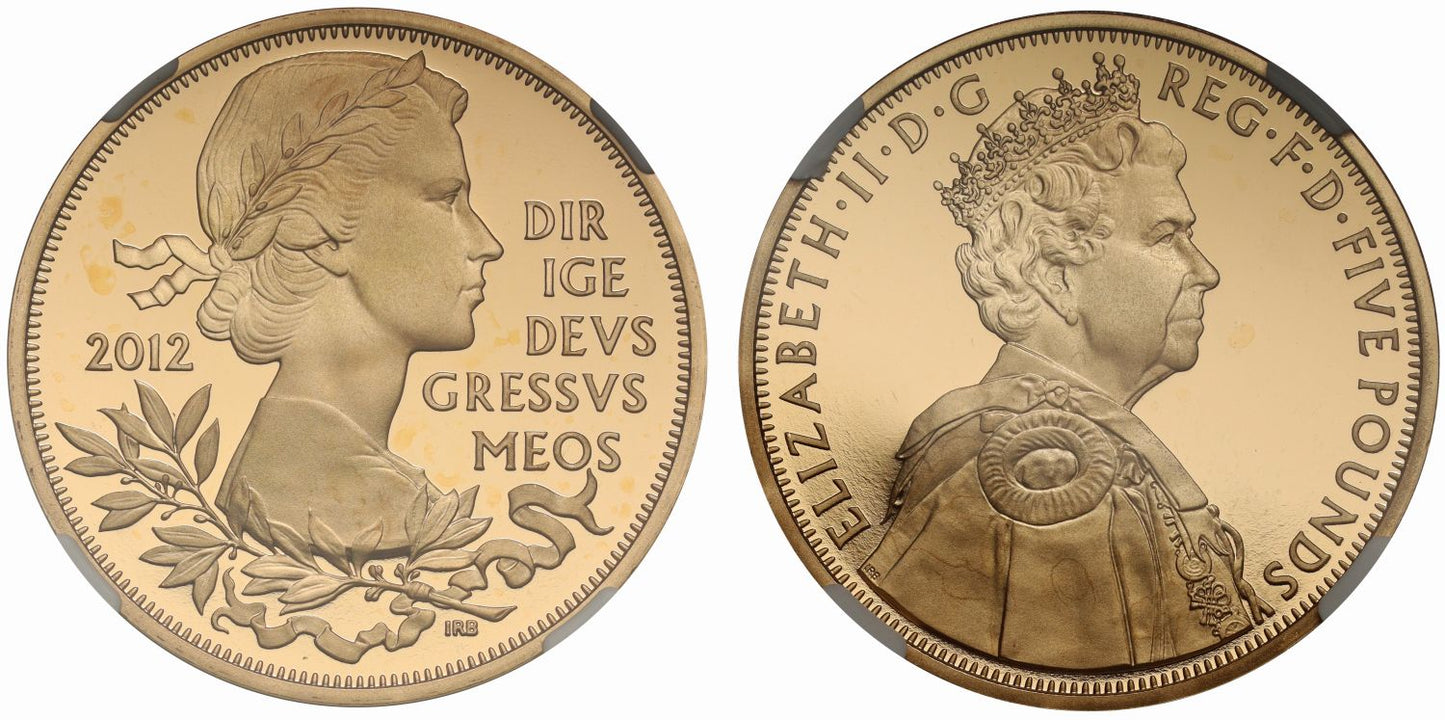 Elizabeth II 2012 PF70 UCAM Five-Pounds Diamond Jubilee