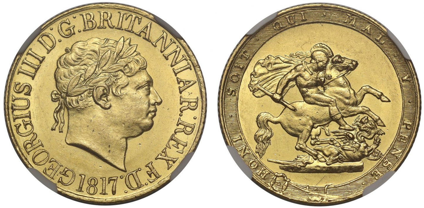 George III 1817 Sovereign, first year of issue NGC MS61