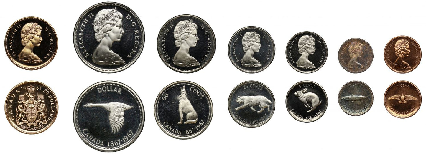 Canada, Elizabeth II 1967 proof 7-coin Set