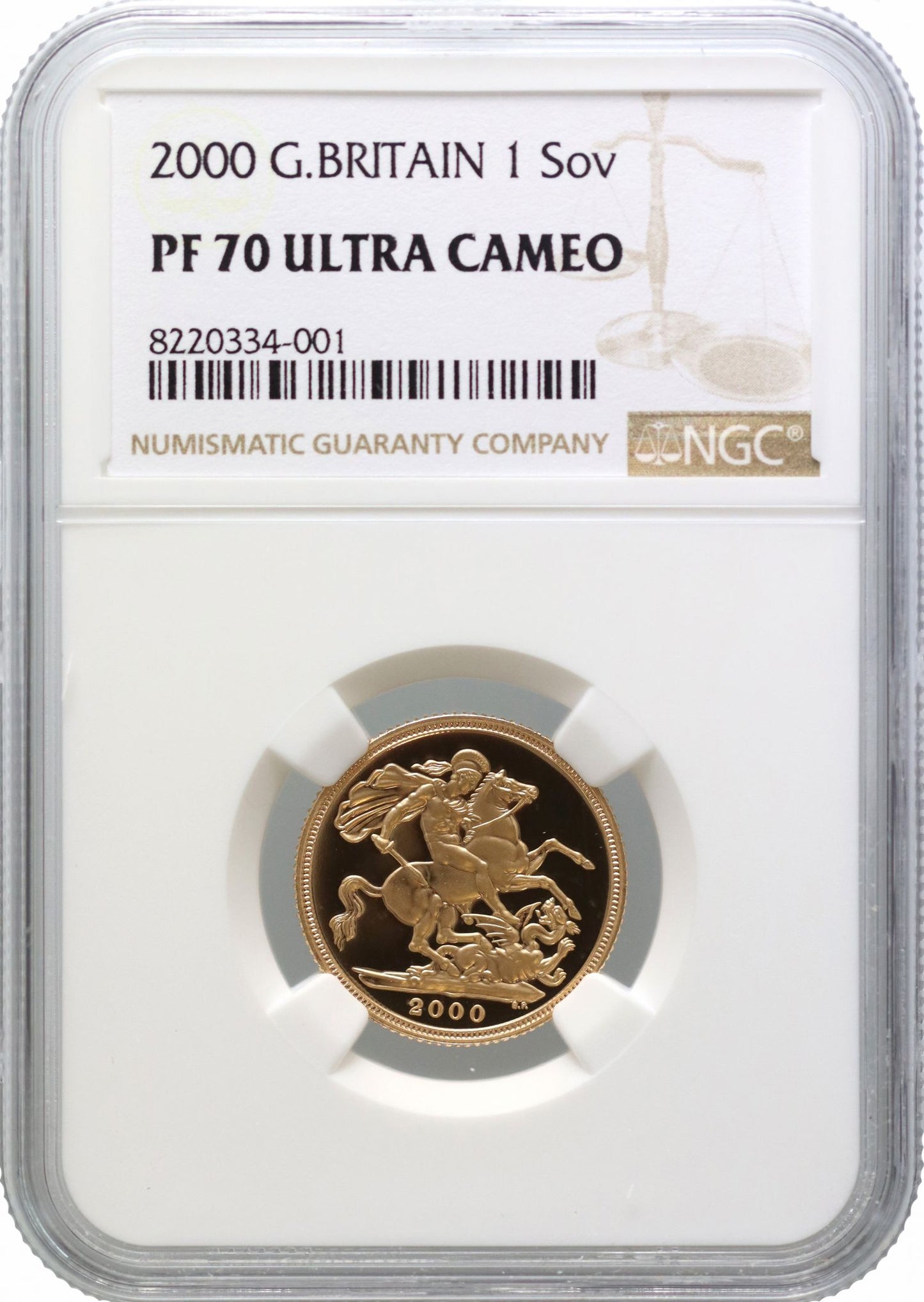 Elizabeth II 2000 proof Sovereign PF70 UCAM