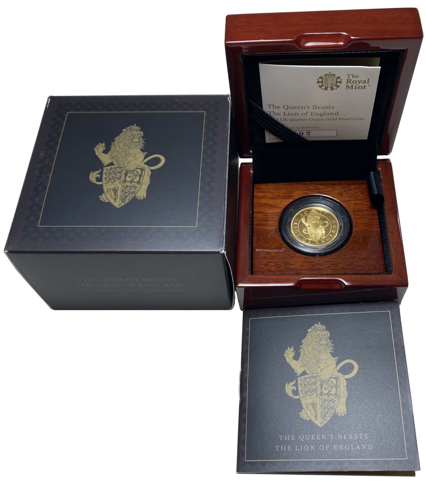 * Elizabeth II 2017 gold proof 1/4oz Lion of England