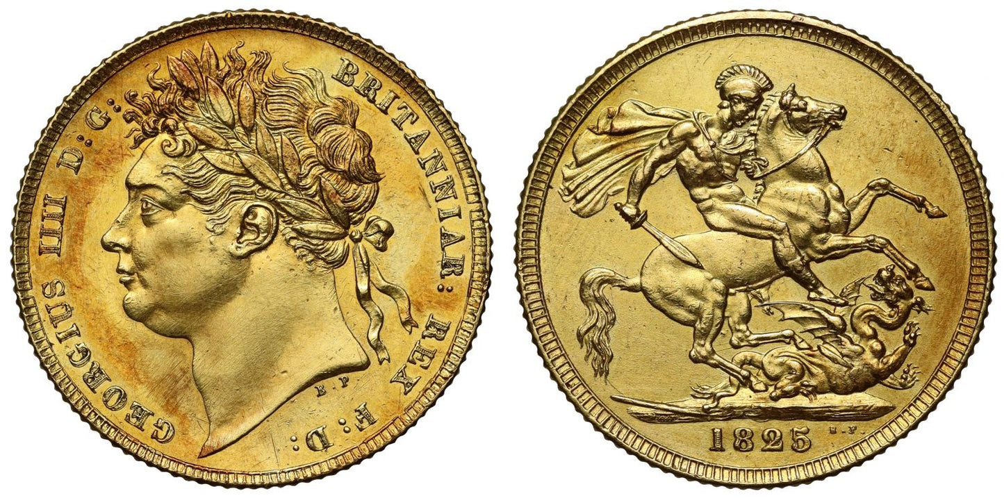 George IV 1825 Sovereign, laureate head - last issue, very rare