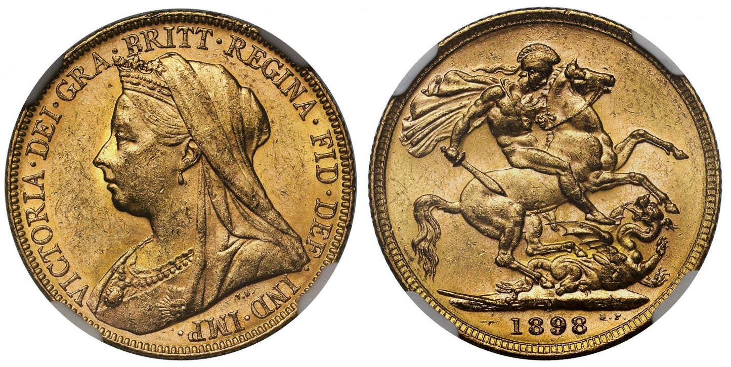 Victoria 1898-M Sovereign old head MS61