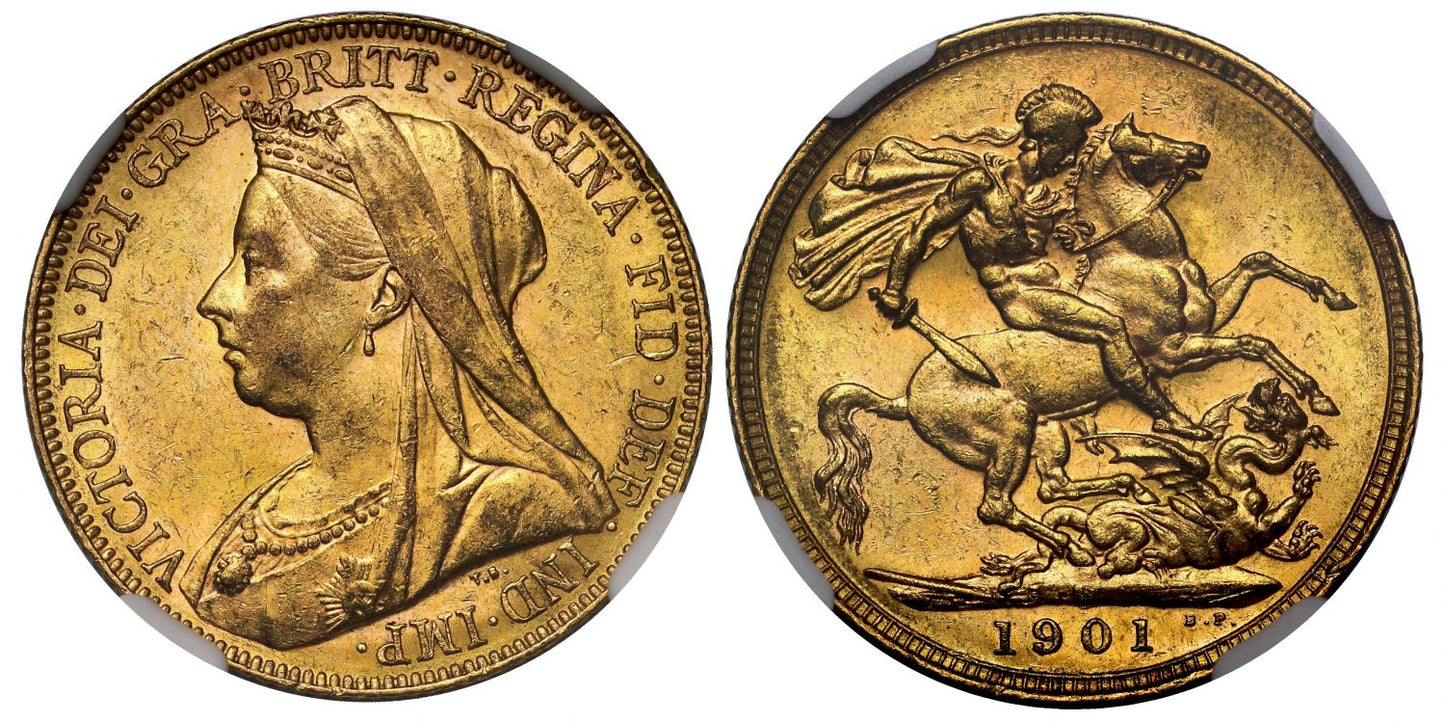 Victoria 1901-M Sovereign, NGC MS61