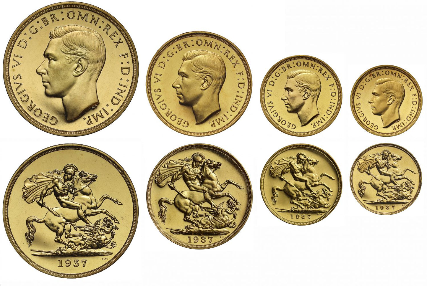 George VI 1937 4-coin proof set, Coronation issue