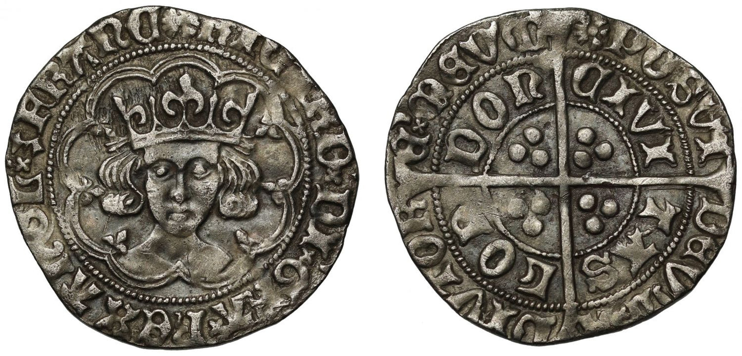 Richard III Groat, type III, London, mm sun and rose 2, S.2157