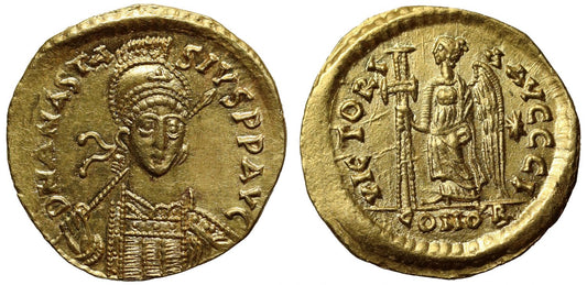 Anastasius I, Gold Solidus, Officina I.