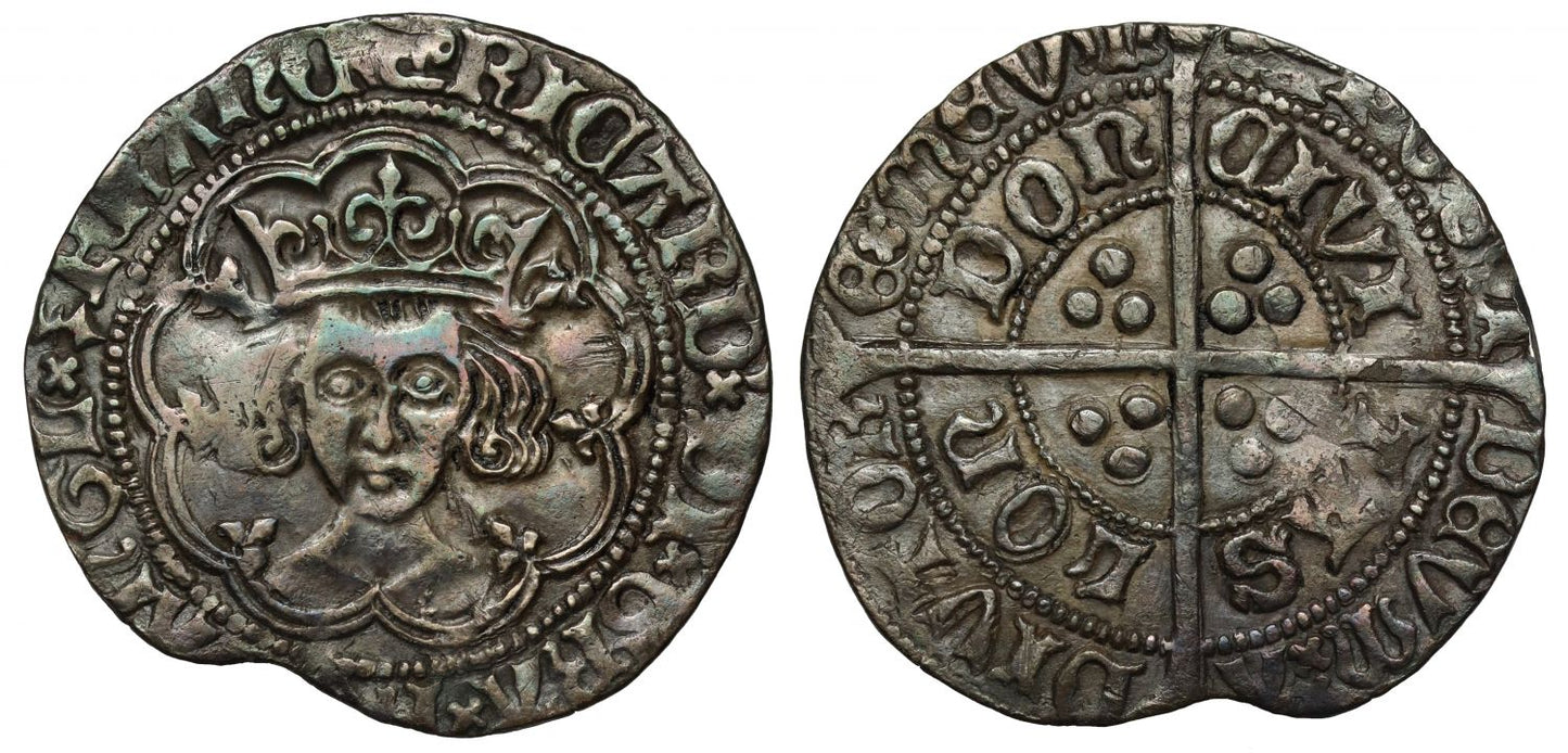 Richard III Groat, type IIb, mm boars head 2, S.2156