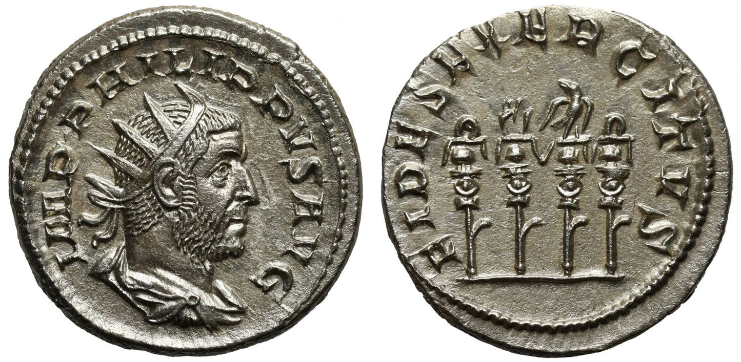 Philip I, the Arab, Silver Antoninianus, FIDES EXERCITVS.