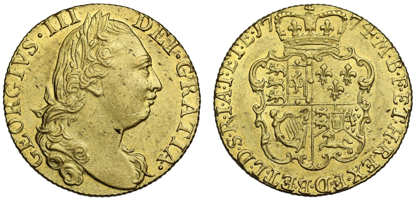 George III 1774 Guinea, 4th bust, rose reverse