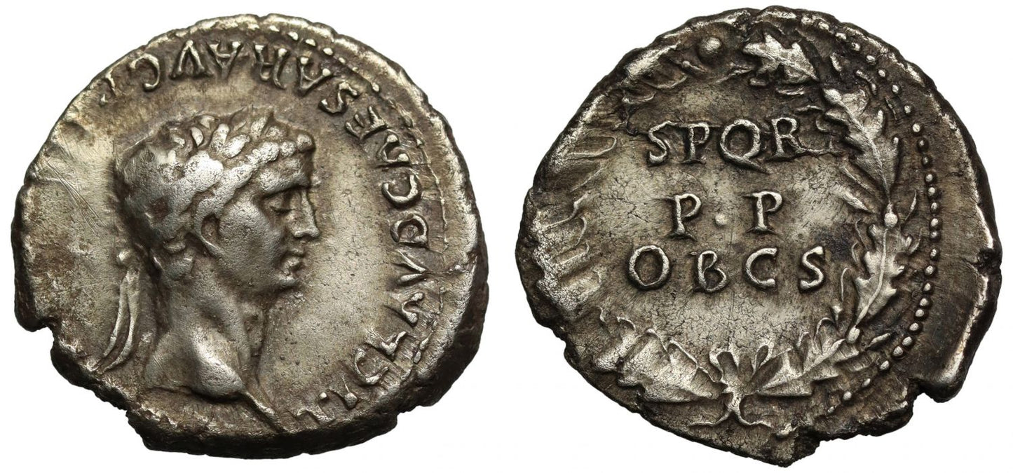 Claudius, Silver Denarius.