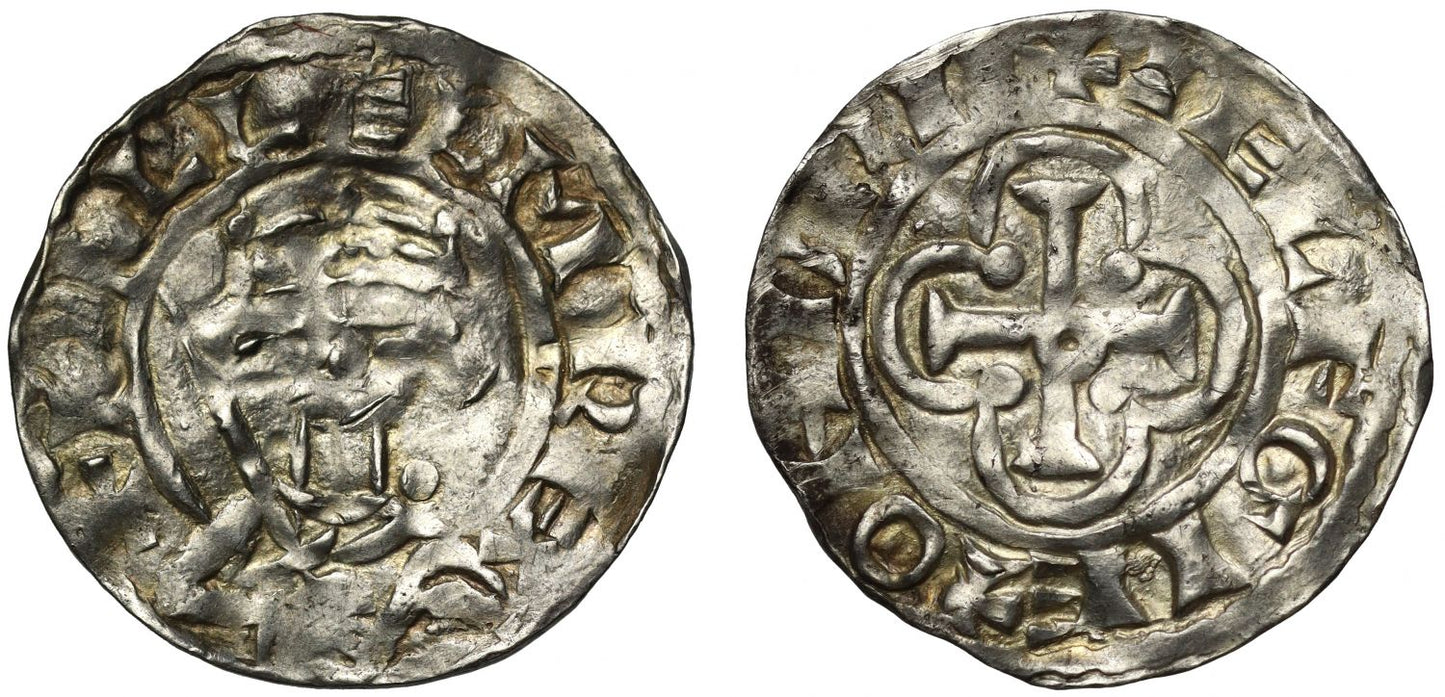 William II Penny, Cross in Quatrefoil type, perhaps Bridport, Aelfgeat