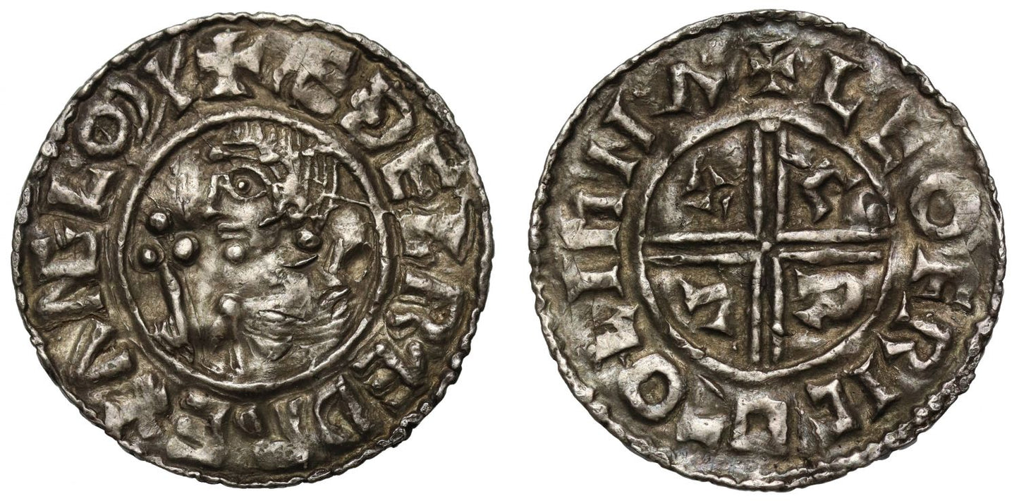 Aethelred II Penny CRVX type, Lympne mint, moneyer Leofric