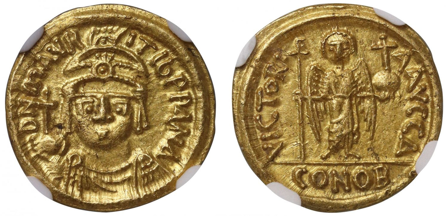 Maurice Tiberius, Gold Solidus, Carthage.