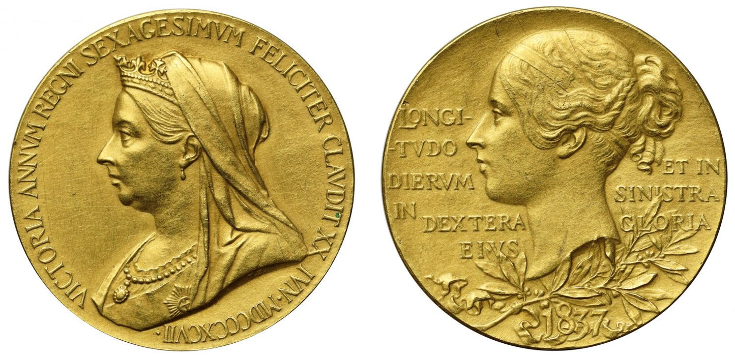 Diamond Jubilee of Queen Victoria, 1897, small gold medal.