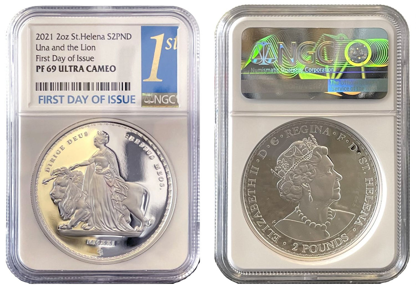 * EIC Elizabeth II 2021 PF69 FDI silver 2oz Una and the Lion