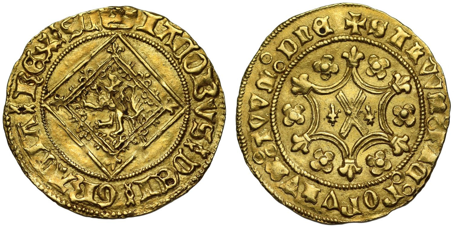 Scotland, James II gold Demy MS61, type IVb/IVa, saltire / annulet stops