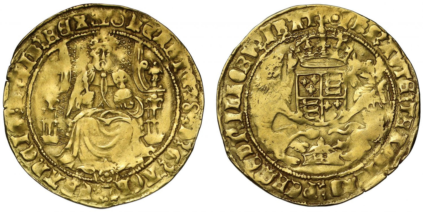 Henry VIII gold Half-Sovereign mm pellet in annulet