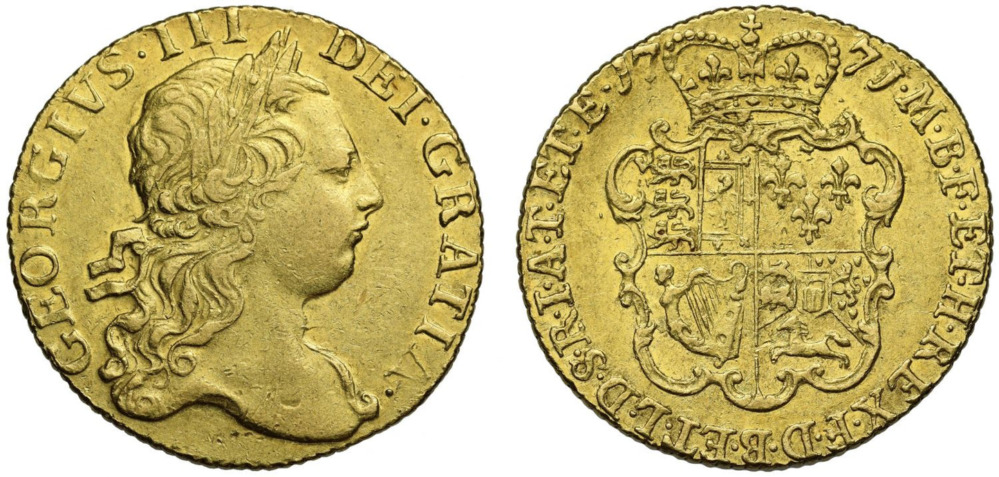 George III 1771 Guinea third head AU53