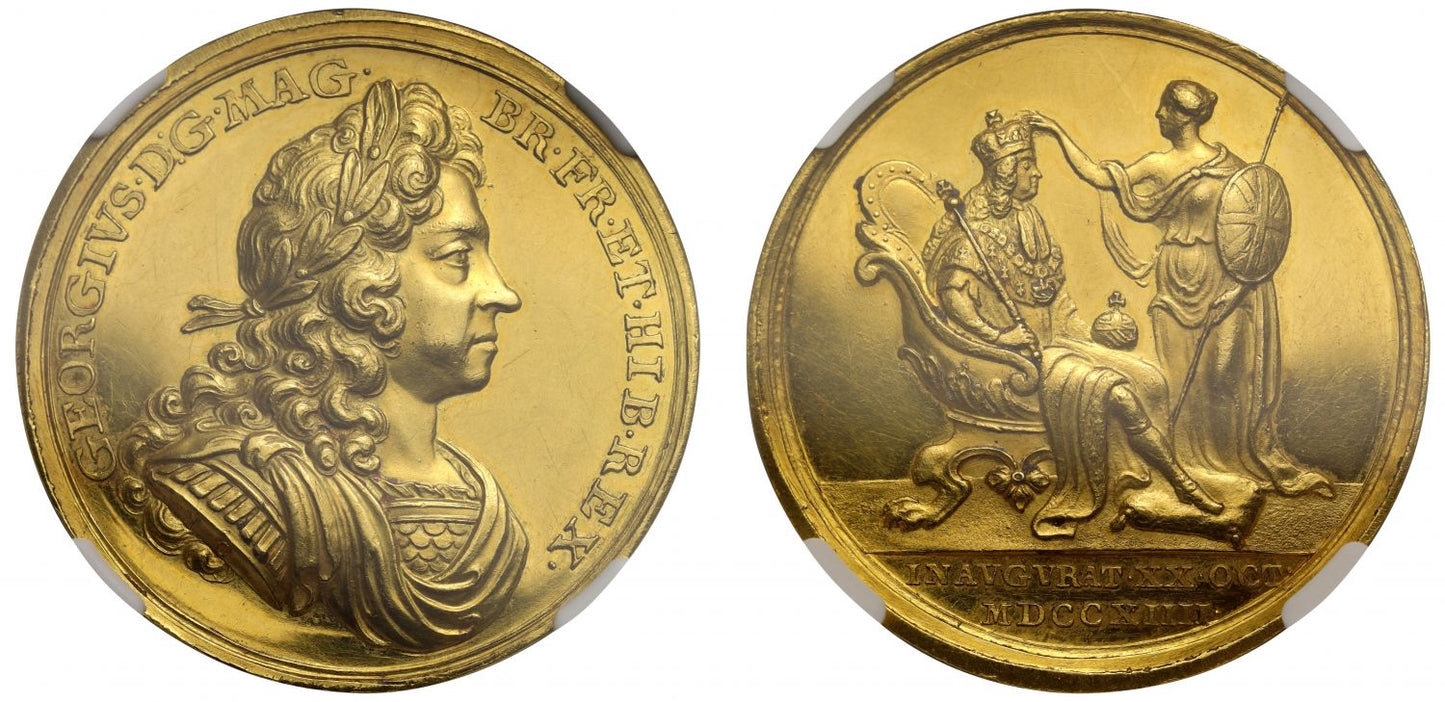 Coronation of George I, 1714, gold Medal, MS62, ex Cope
