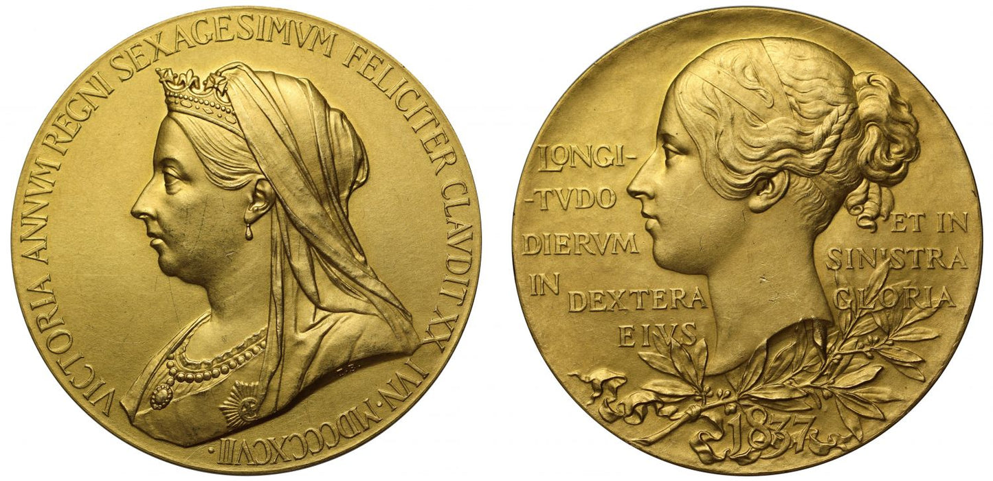 Diamond Jubilee of Queen Victoria, 1897, large gold medal.