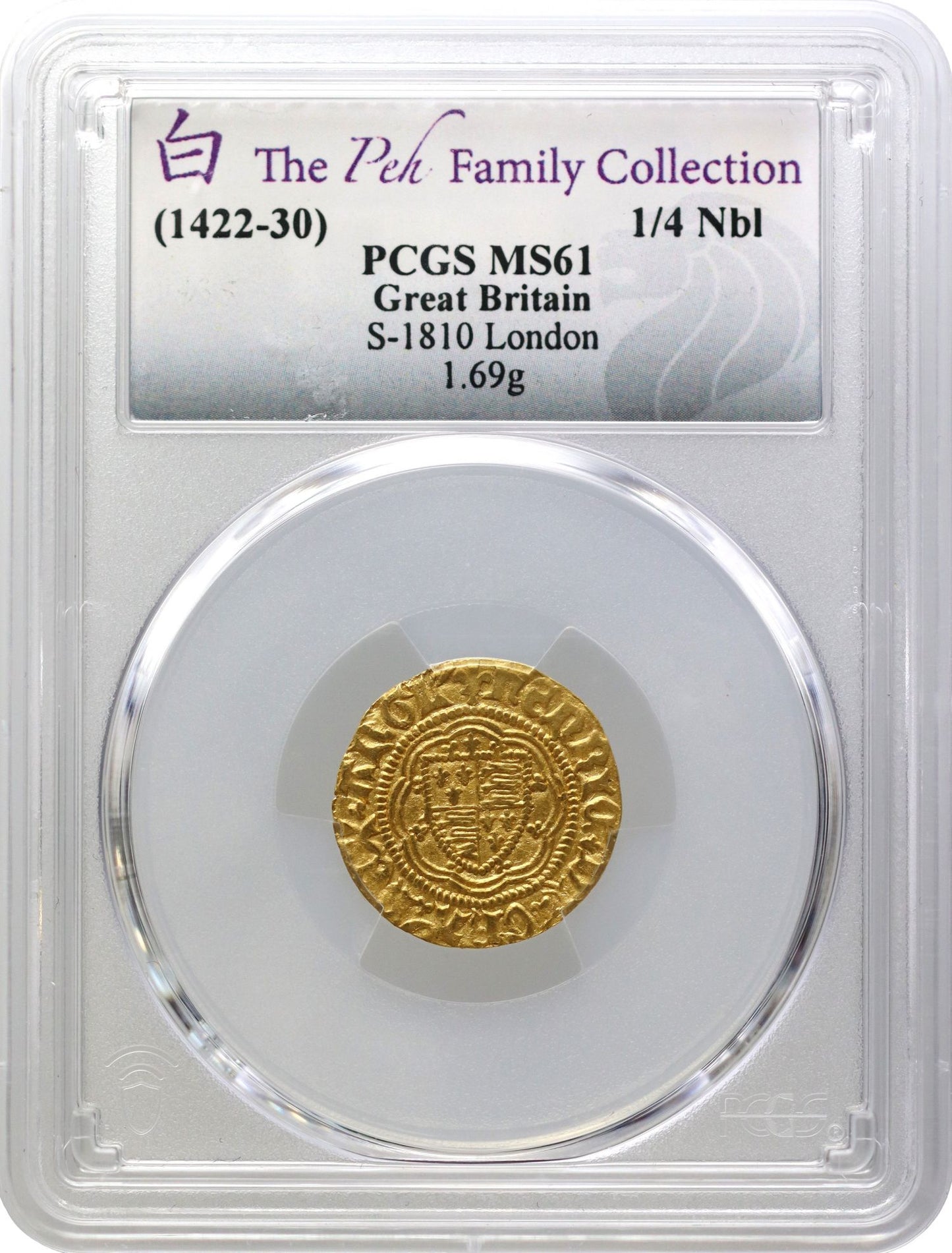 Henry VI Quarter-Noble, annulet issue London Tower mint PCGS MS61