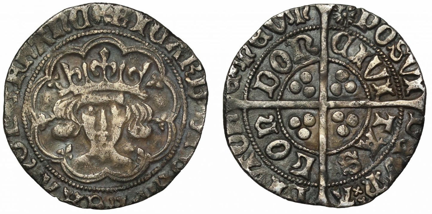 Richard III Groat, London, type III, initial mark sun and rose