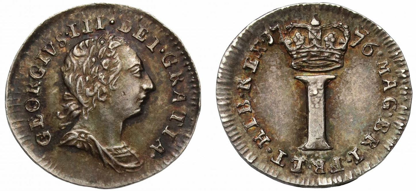 George III 1776 silver Penny MS62