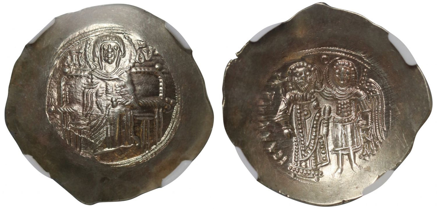 Isaac II, Electrum Aspron Trachy, Ch AU 5/5 4/5