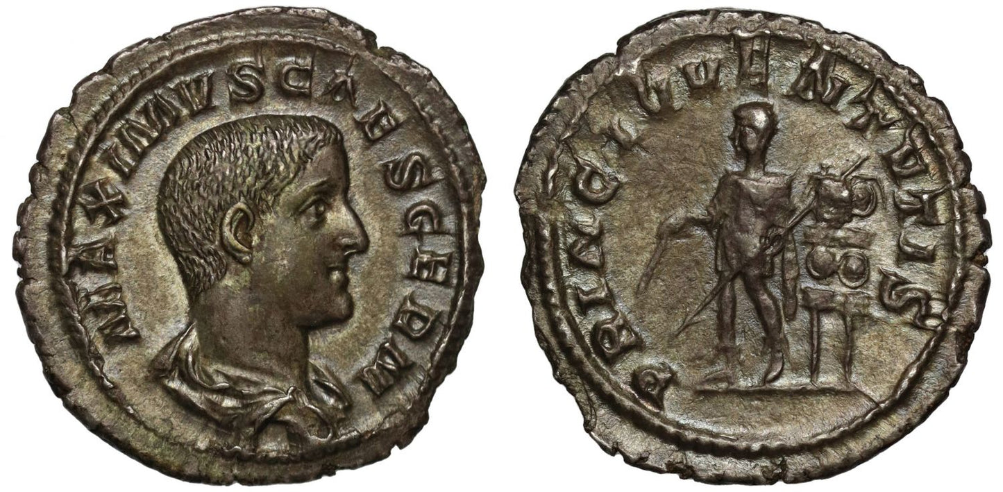 Maximus, Silver Denarius, PRINCIPI IVVENTVTIS.