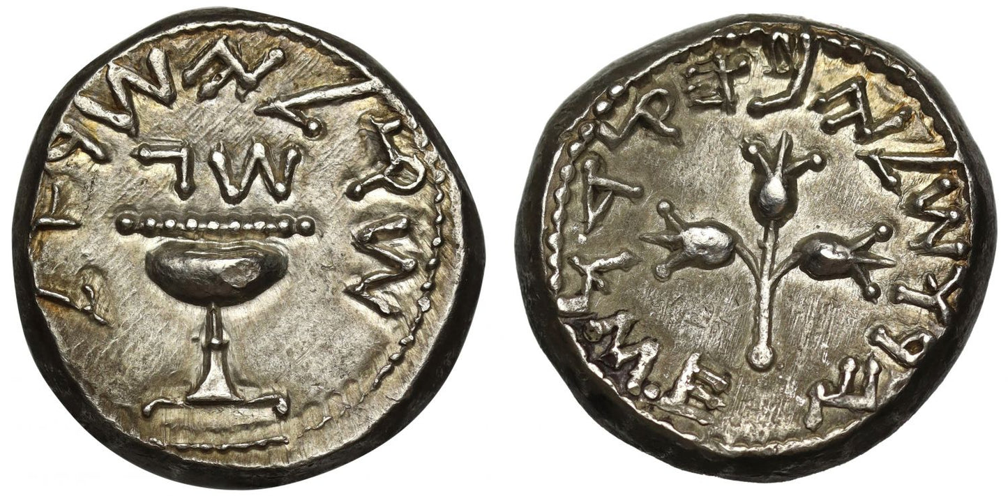 Judaea, the Jewish War, 66-70 CE, Silver Shekel, Year 3.