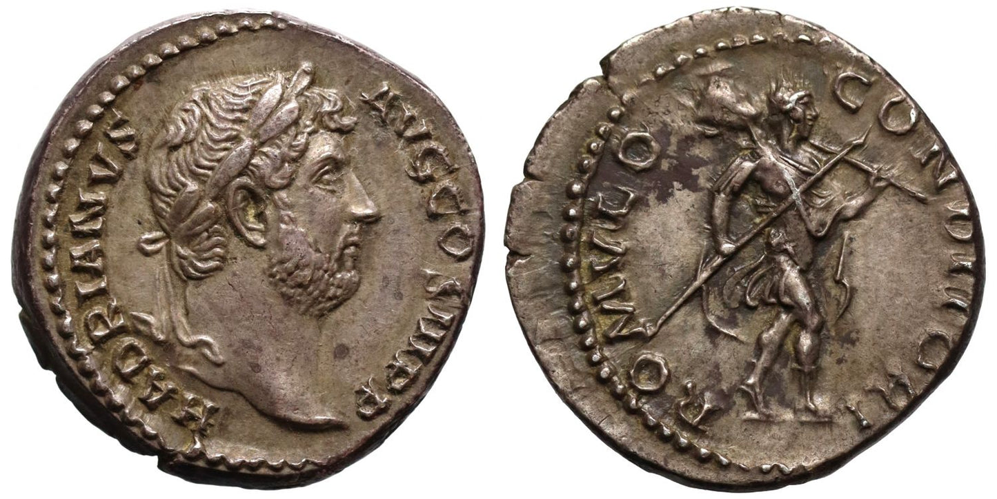 Hadrian, Silver Denarius, Romulus.