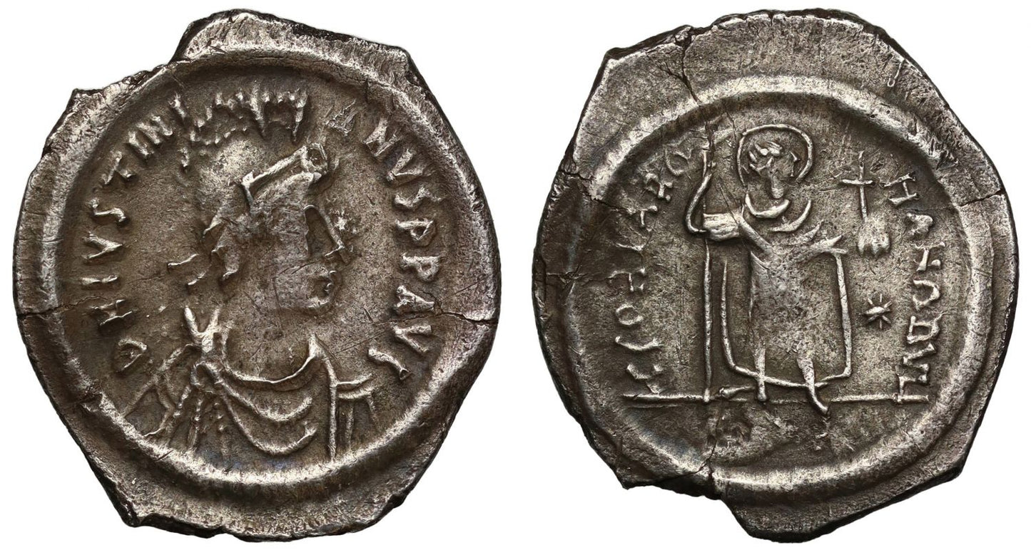 Enigmatic "½-Miliaresion" or Siliqua of Justinian I, Constantinople (or Sicily).