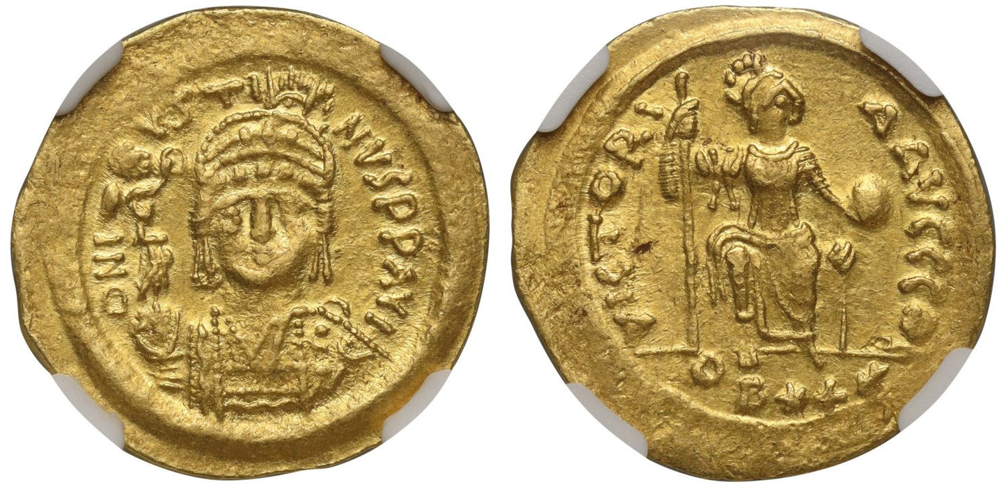 Justin II Lightweight gold Solidus of 22 Siliquae, Theoupolis (Antioch), XF 4/5 4/5
