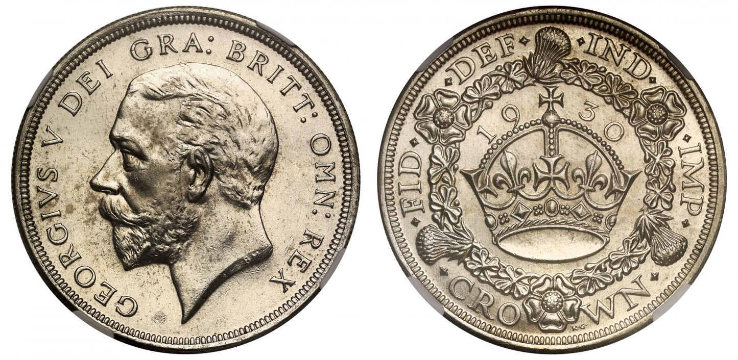 George V 1930 'Wreath' type Crown MS62