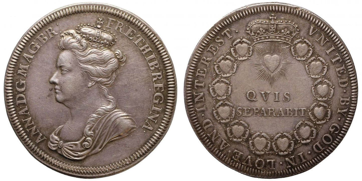 Accession of Queen Anne, 1702, Silver Medal, QVIS SEPARABIT.